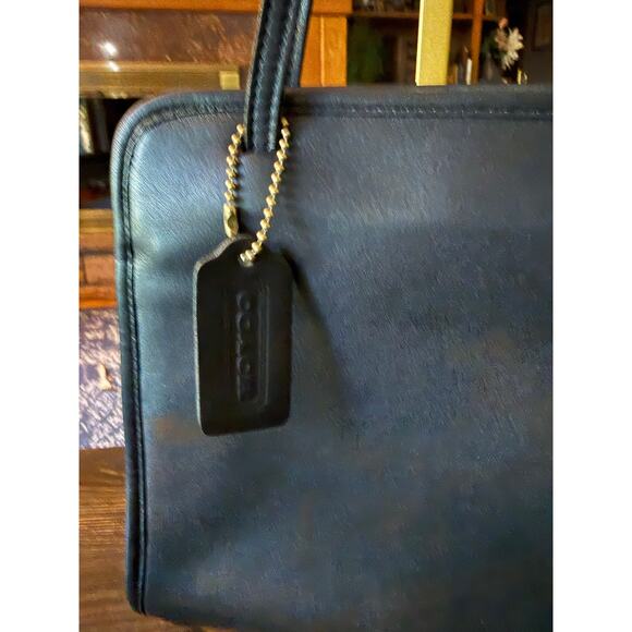 Vintage Coach Small Navy Blue City Bag with Coach Hang Tag - Picture 3 of 9